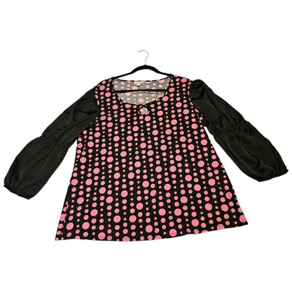 Cato Black & Pink Polka Dot Top – Size 18/20W - Picture 1 of 5
